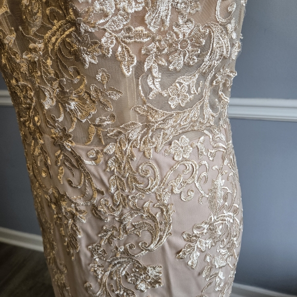 Elegant Lace Gown with Train - Picture 5 of 7